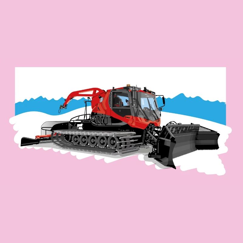 Dameuse au travail dans la neige