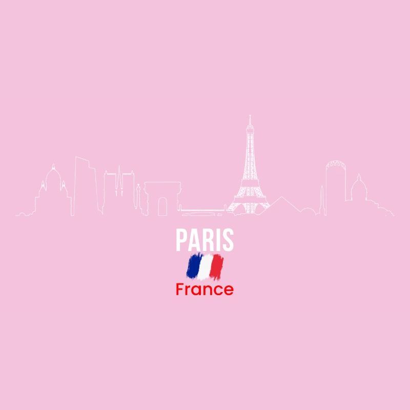 Paris Skyline Line Art