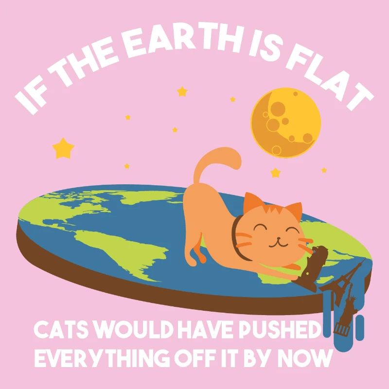 Flat Earth Cat Satire