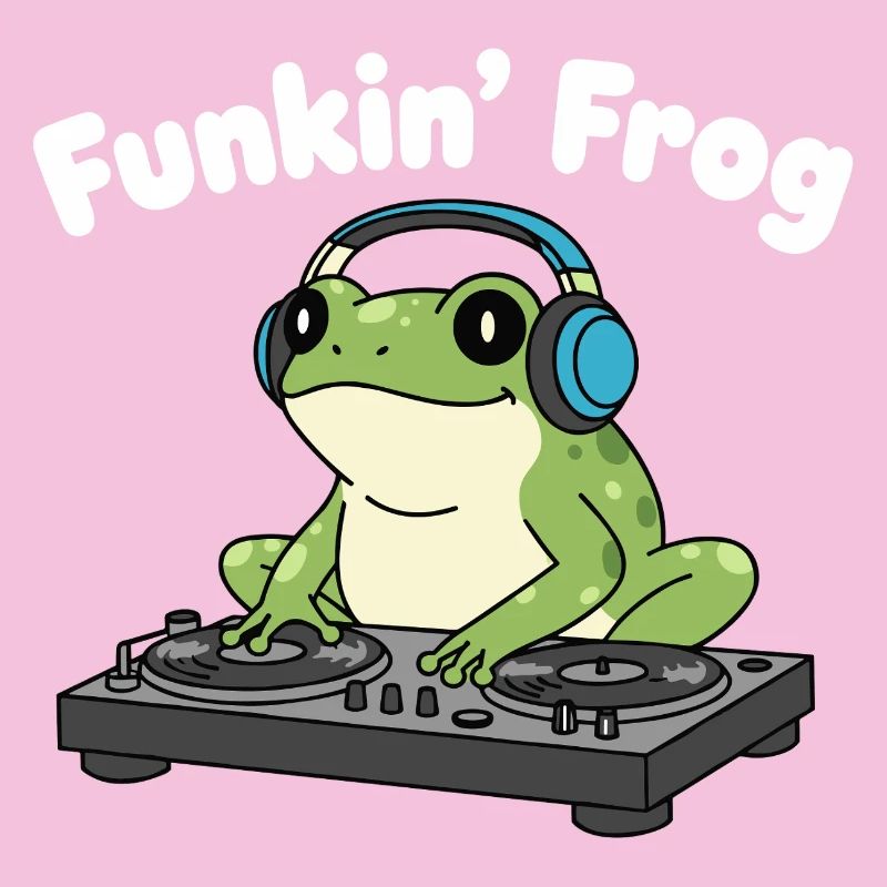 Funkin' Frog DJ au casque