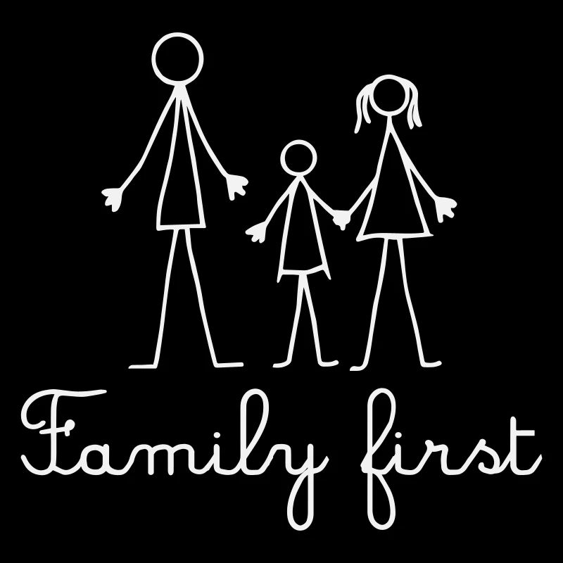 Family First - Cute Stick Figure White