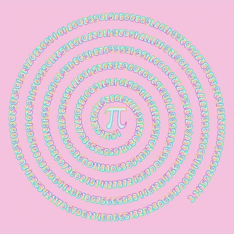 Pi Symbol Spiral Rainbow Pi Day Digits