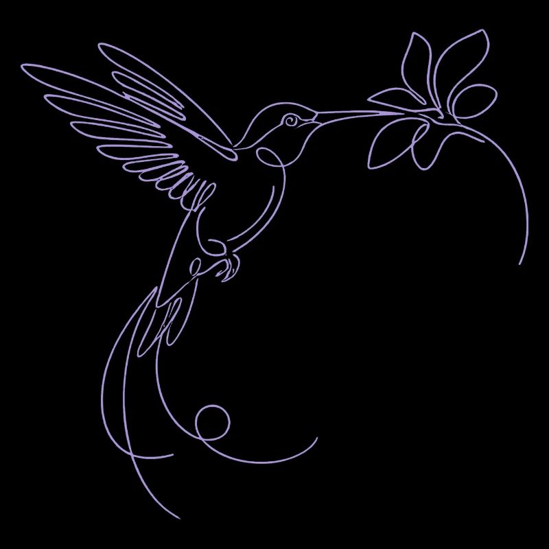 Minimalistisch Kolibri Silhouette Vogel Fliegen