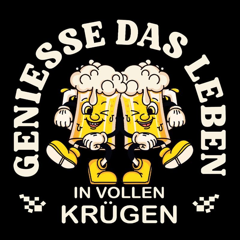 Genieße das Leben – Bierkrug Retro Spruch