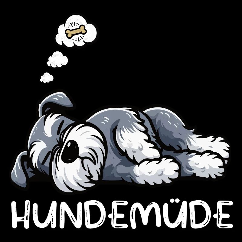 Hundemüde Schnauzer Riesenschnauzer Schnauzerhund