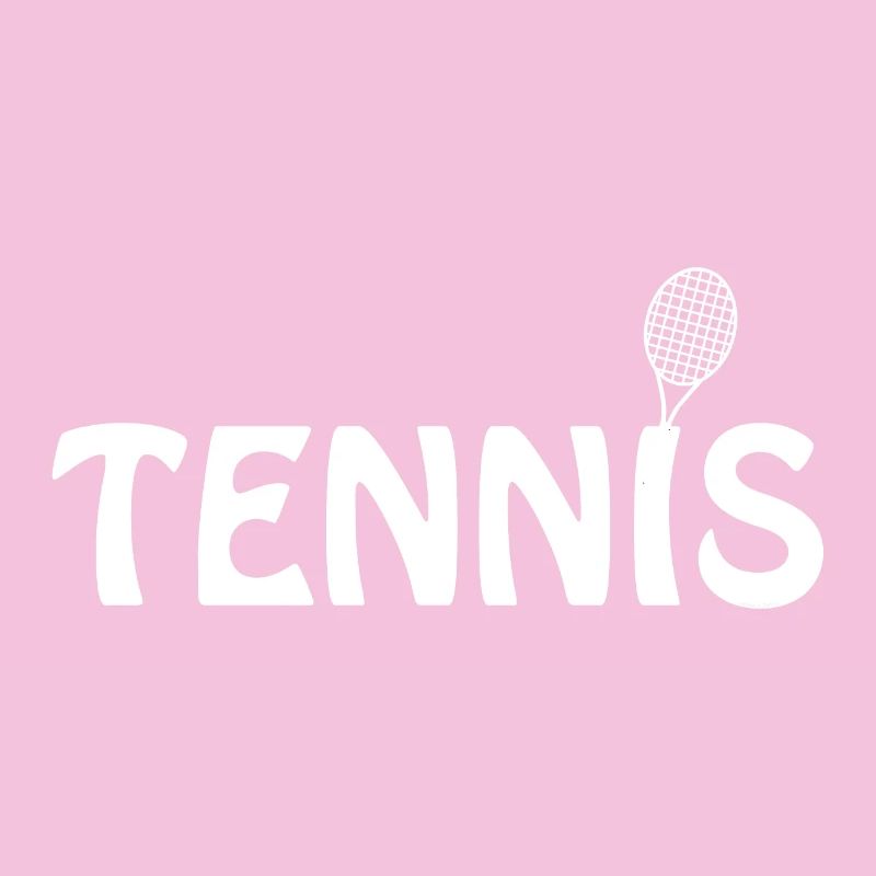 Tennis Racket White Text