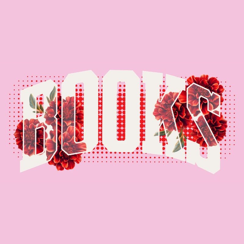 Blutrote Blumen Typo