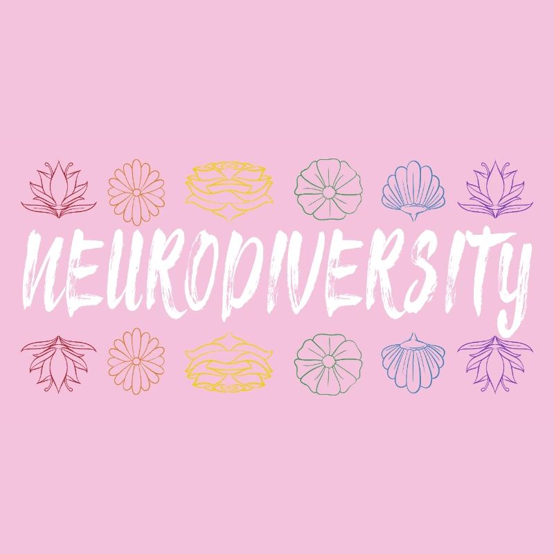 Neurodiversity Rainbow Floral Typography
