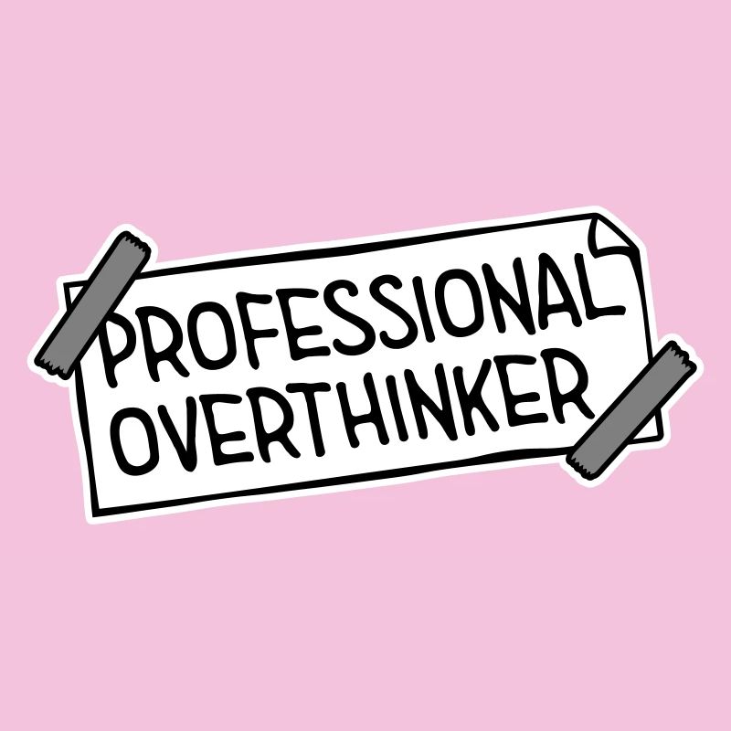 Professional Overthinker Funny Brooding Anxiety Logo
