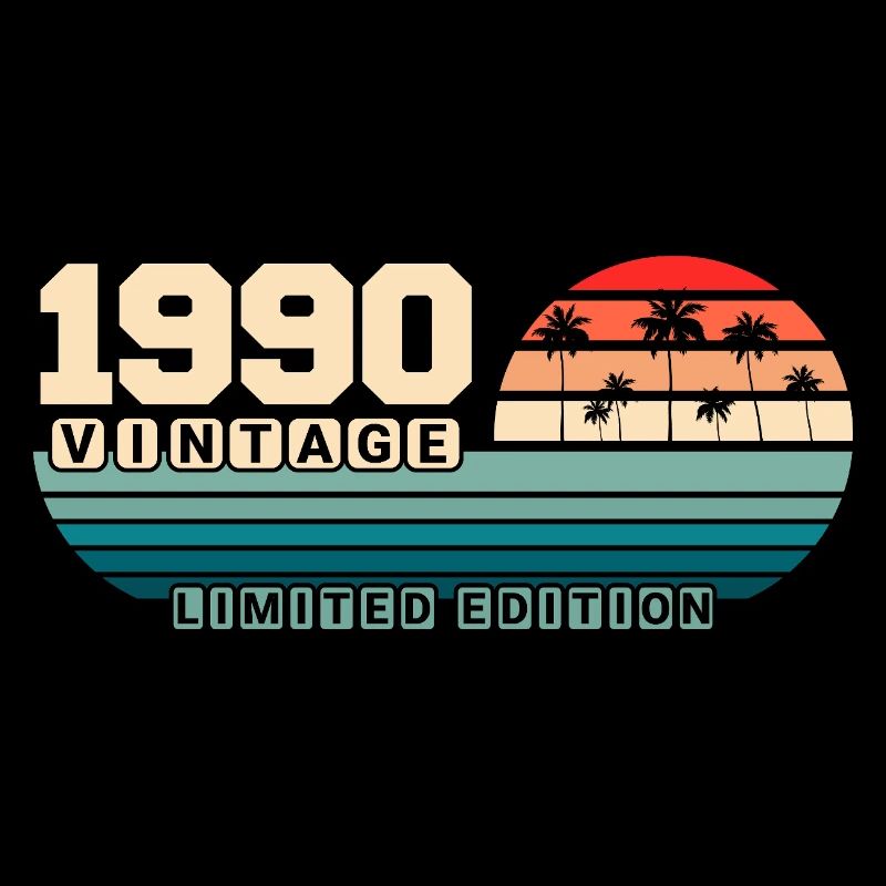 35e anniversaire 1990 Vintage 1990 Retro Sunset