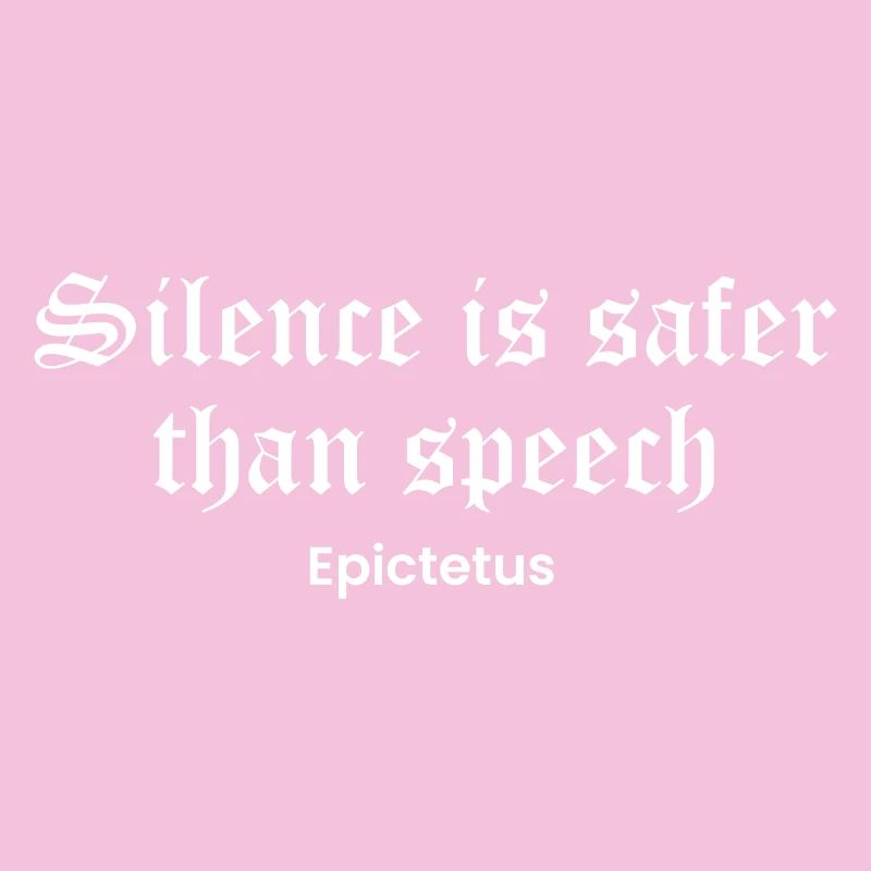 Silence Over Speech Epictetus