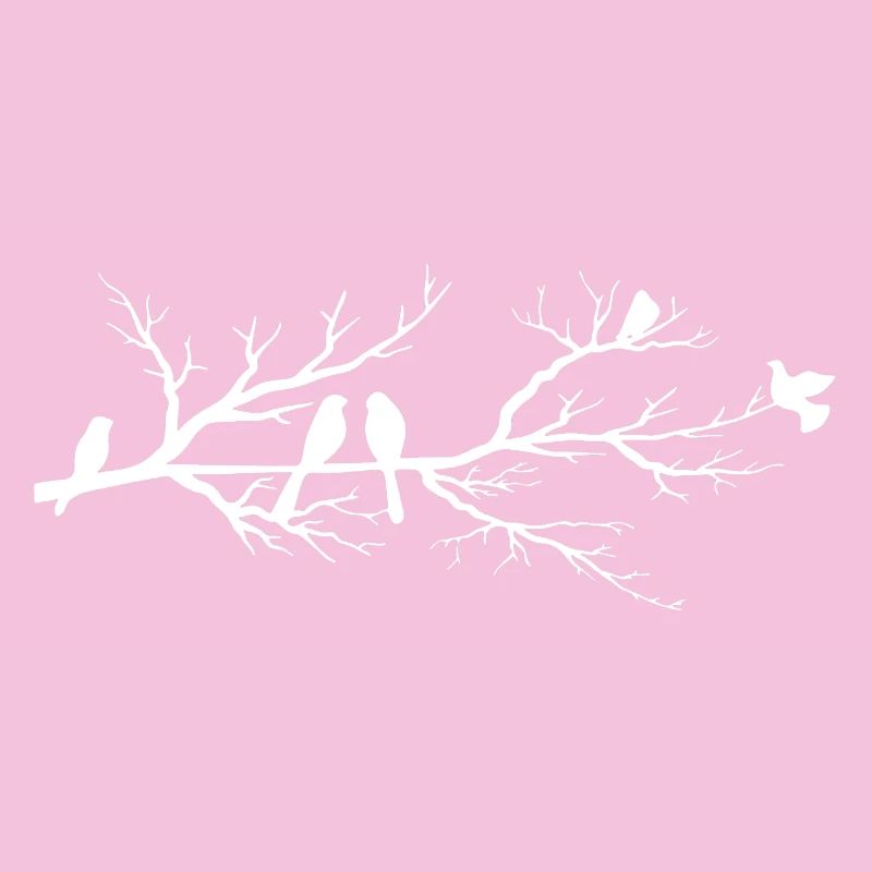 White birds on the branch