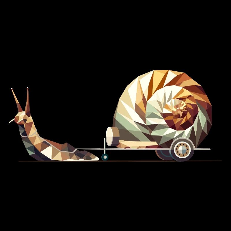Snail with caravan – Slow Travel as art