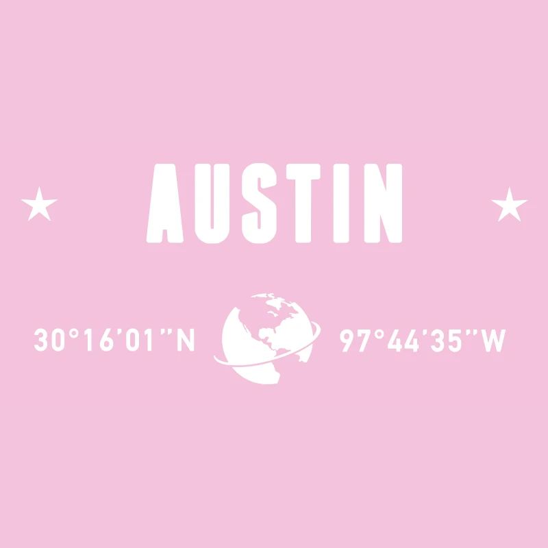 Austin Texas Coordinates Gps White