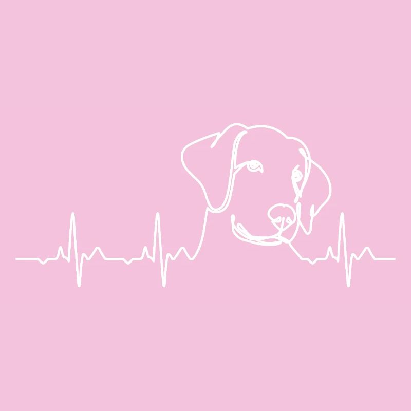 Minimalistisches Labrador Herzschlag Geschenk