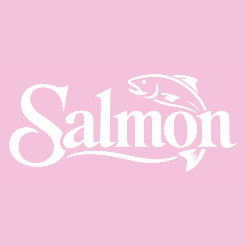Logo minimaliste de pêche au saumon blanc