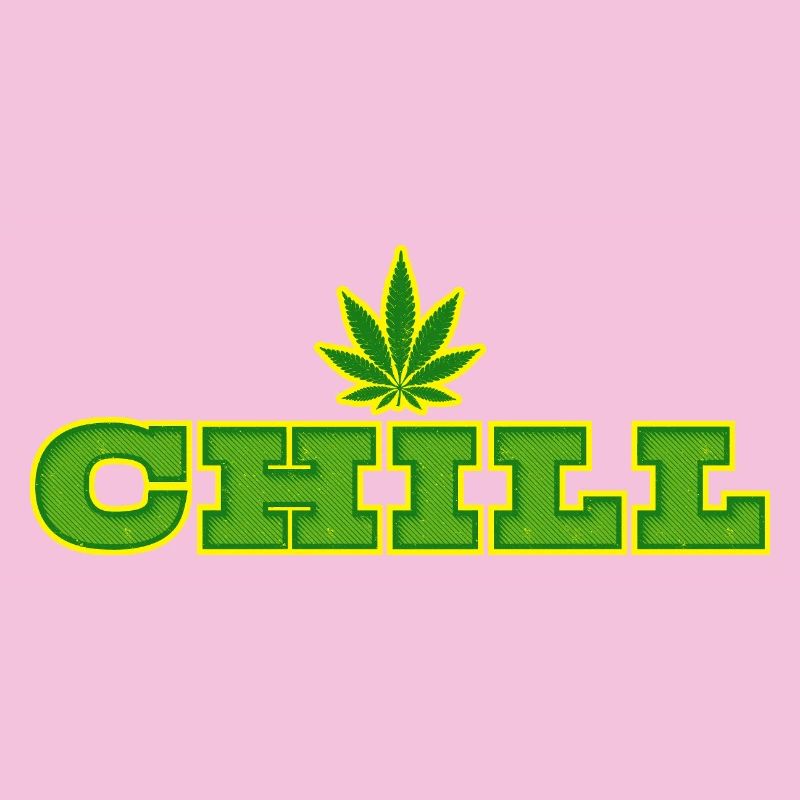 Cannabisblatt- und Chill-Typografie-Design