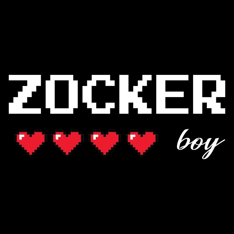 Gaming Boy – Retro Zocker Design mit Lebensherzen