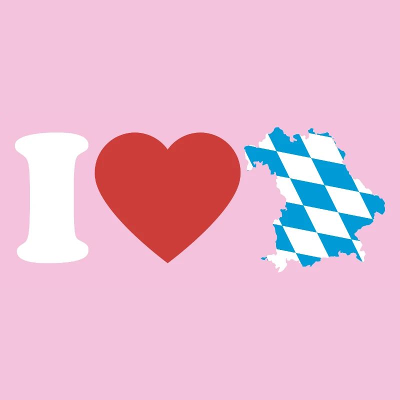 I Love Bavaria | Heart with blue white map