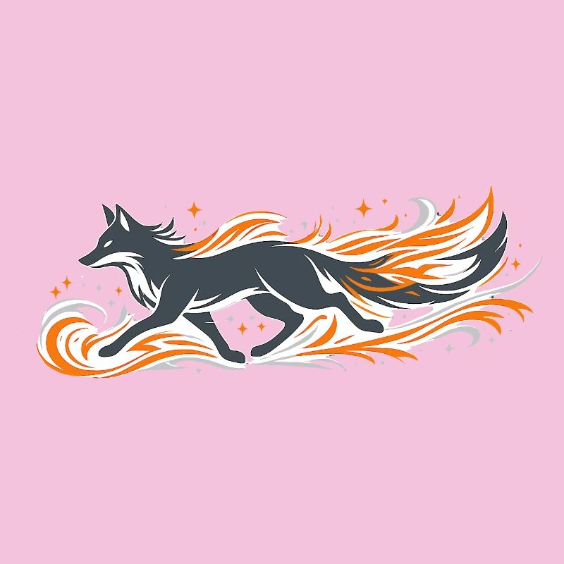 Flaming fox in fire flight