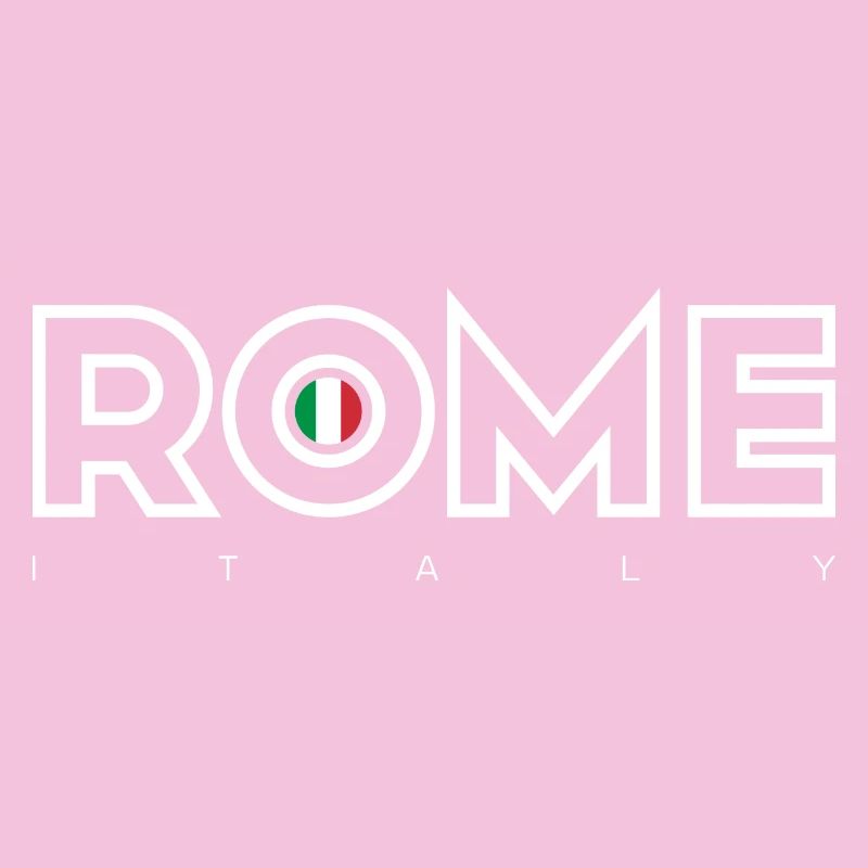 Rome O Emblem Italian Flag