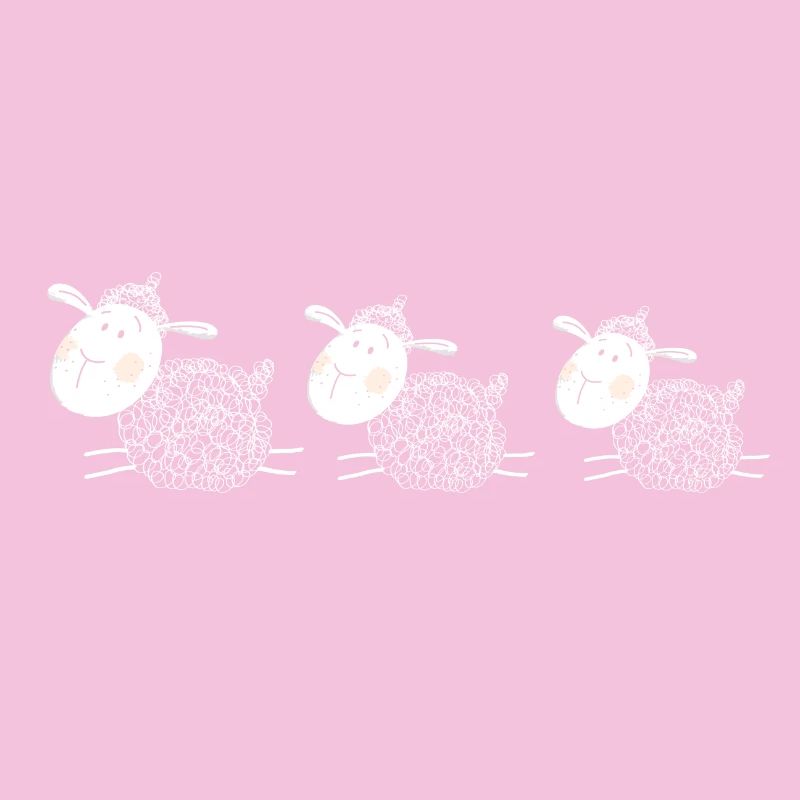Three sheep are best friends - sheep - lamb