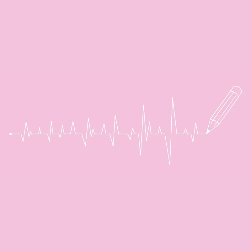 ECG Pencil Line Art