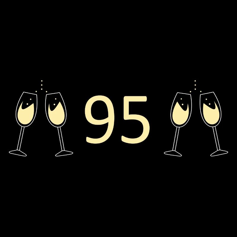 95th Birthday 95 Years Anniversary 95 Number 95 white