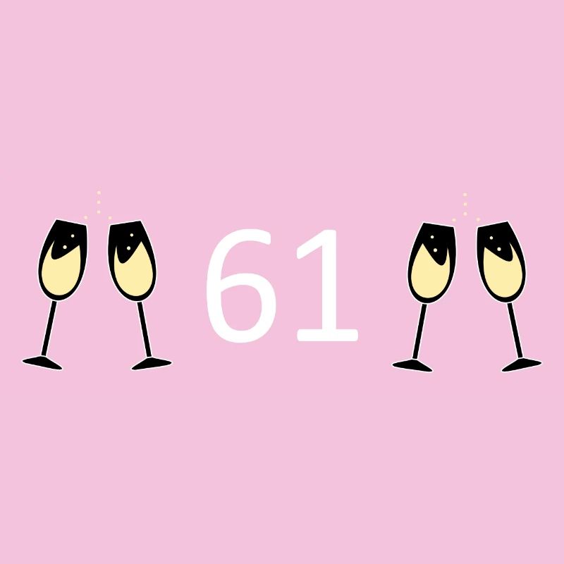 61e anniversaire 61 ans Jubilé 61 Numéro 61 blanc