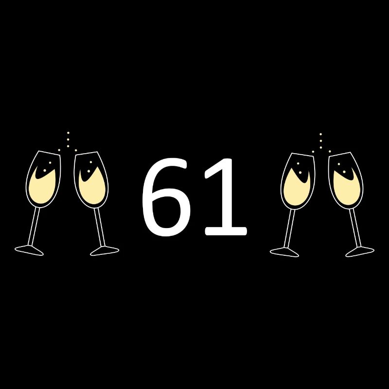 61e anniversaire 61 ans Jubilé 61 Numéro 61 blanc