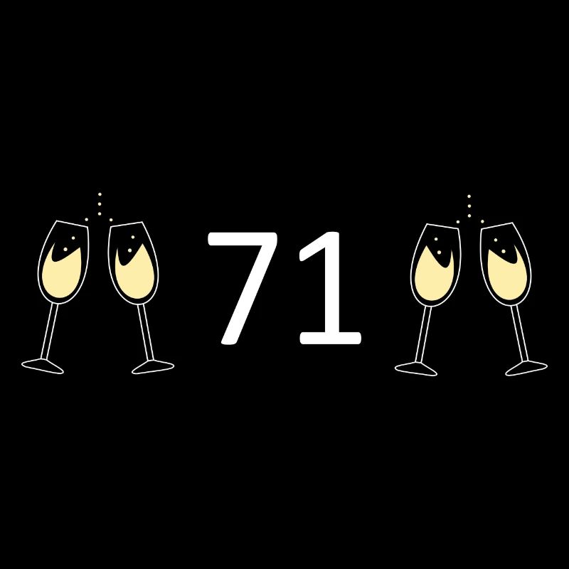 71e anniversaire 71 ans Jubilé 71 Numéro 71 noir