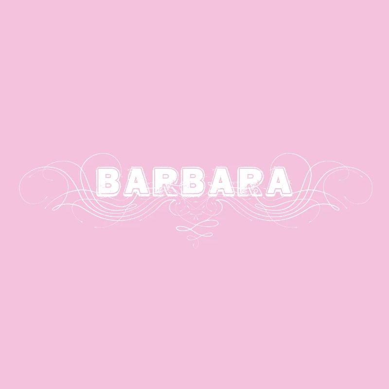 BARBARA lettering with decorative lines