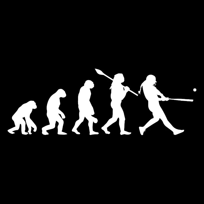 Evolution of Man Baseball Softball Silhouette