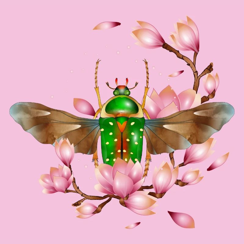 Stephanorrhina guttata espèce de coléoptère avec magnolia