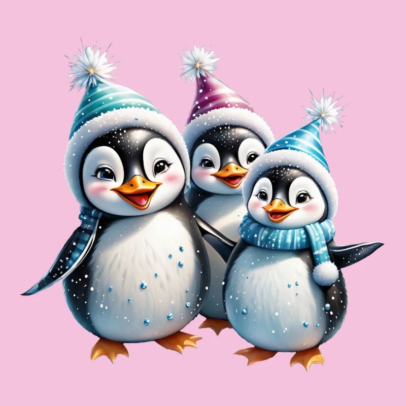 Three adorable penguins