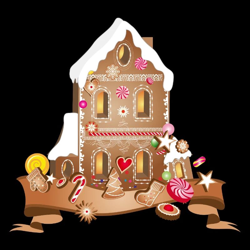Maison festive en pain d’épice avec des biscuits de Noël