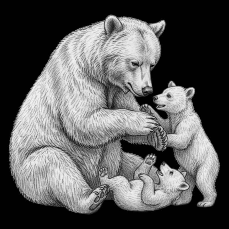 Bear and her cubs