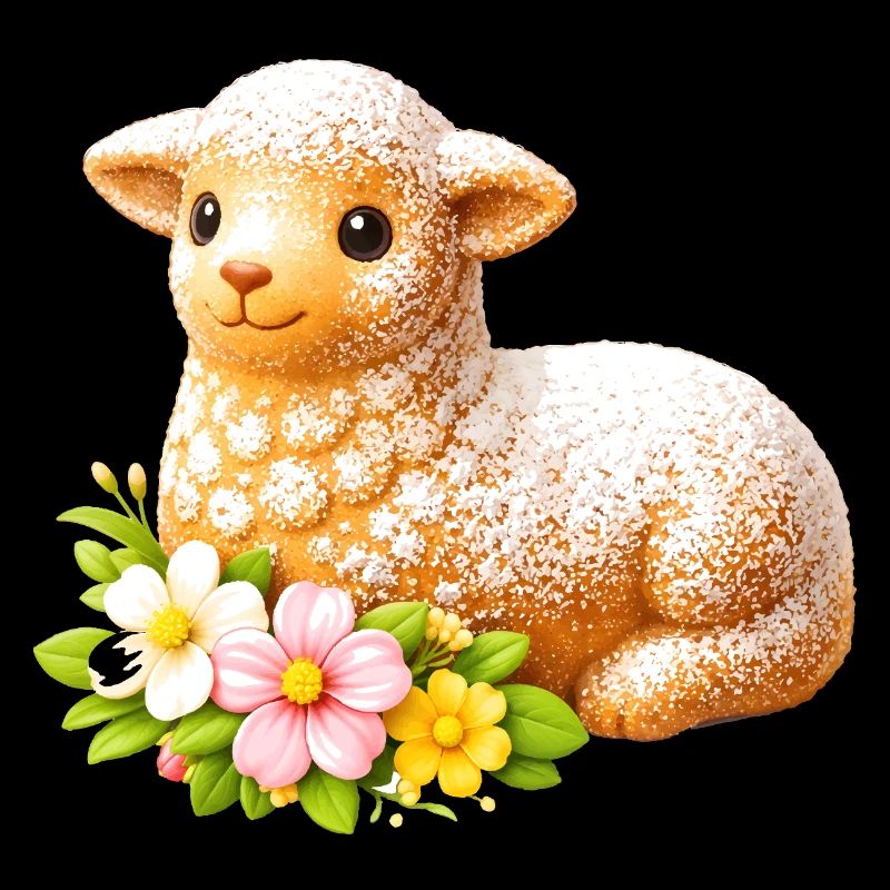 Traditional Easter Lamb Motif with Powdered Sugar