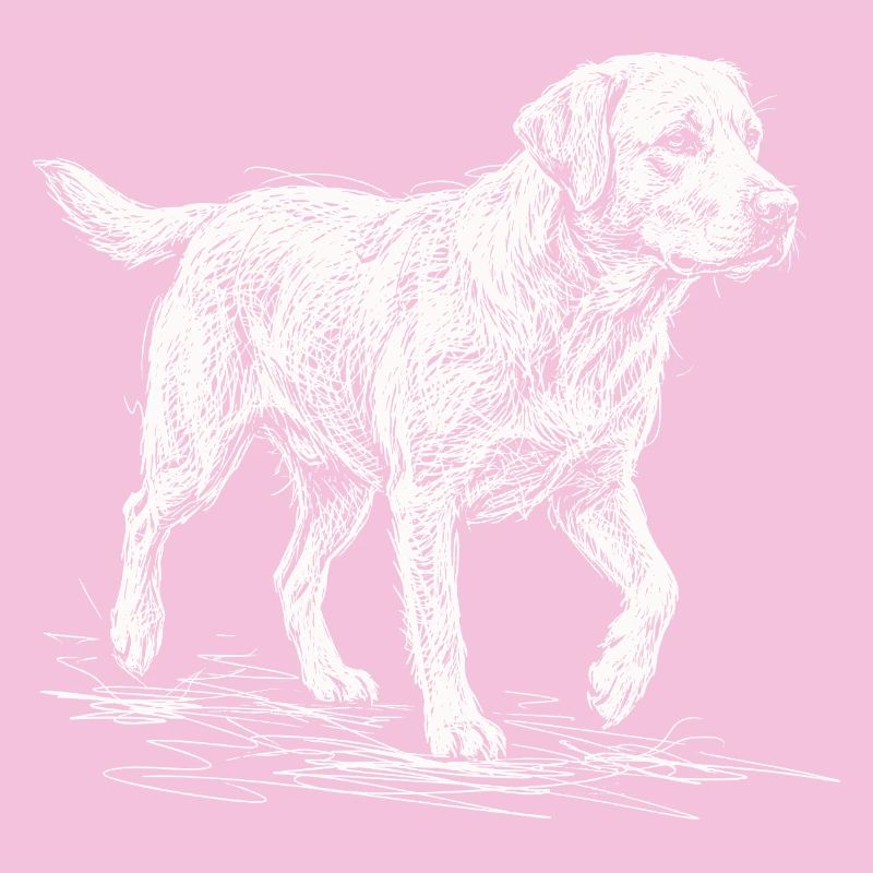 Labrador Sketch White – Design minimaliste
