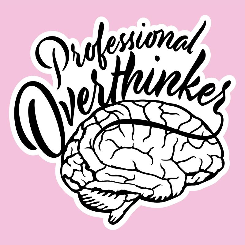 Professional Overthinker Funny Brooding Anxiety Logo