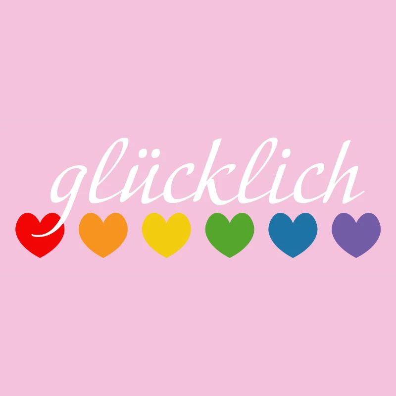Regenbogenherzchen gluecklich weiss