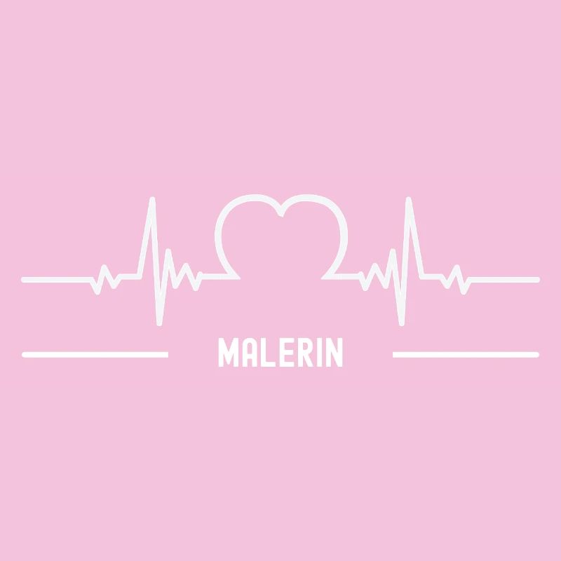 Malerin Herzschlag Herz EKG Malerei Beruf