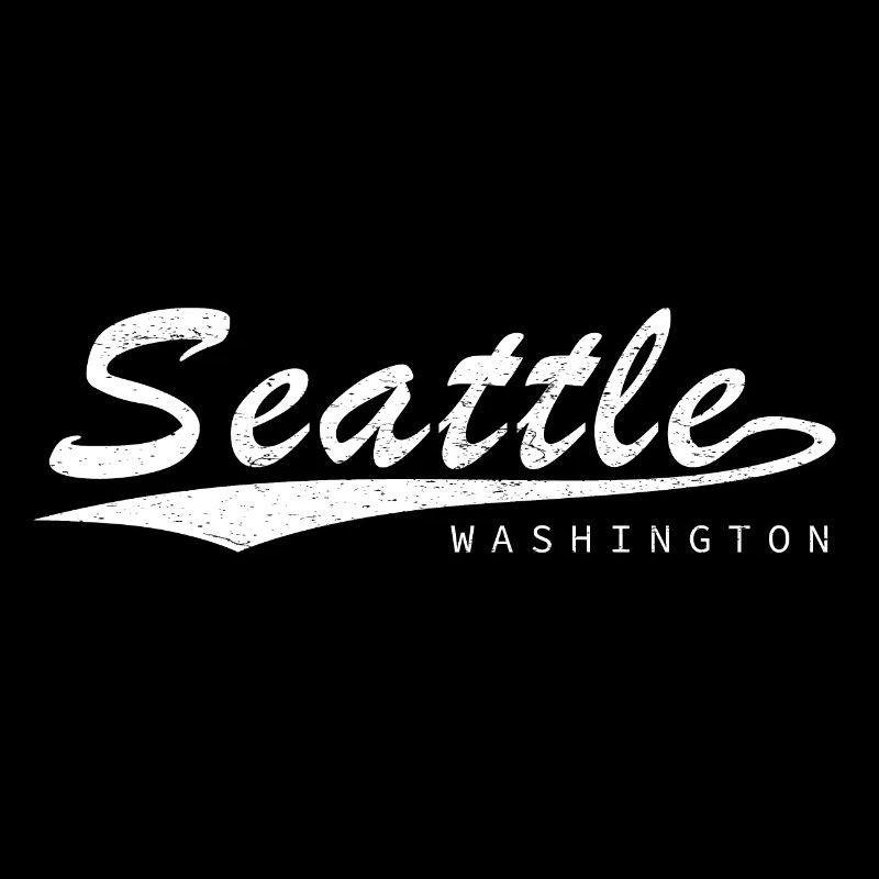 Style de lettrage Seattle avec ligne de ville
