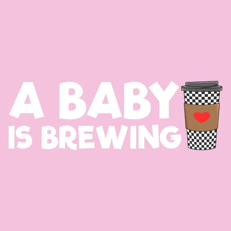 An expectant mother whose baby is brewing coffee