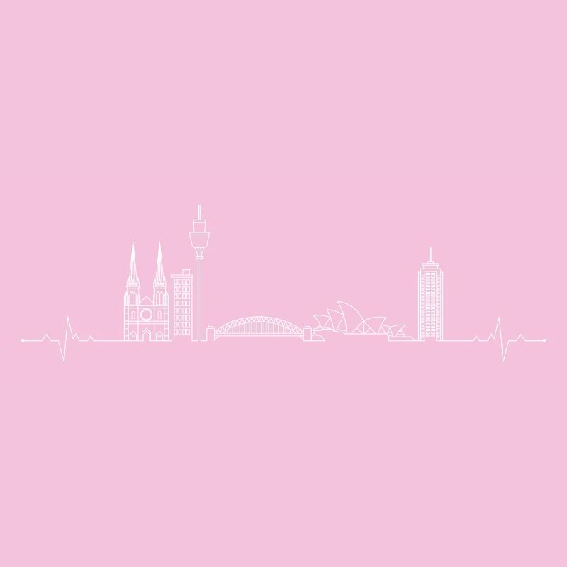 City Pulse Skyline Line Art