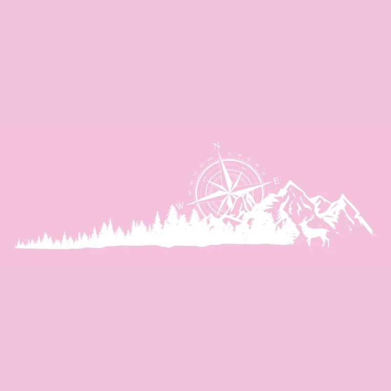 Kompass Bergkamm Silhouette