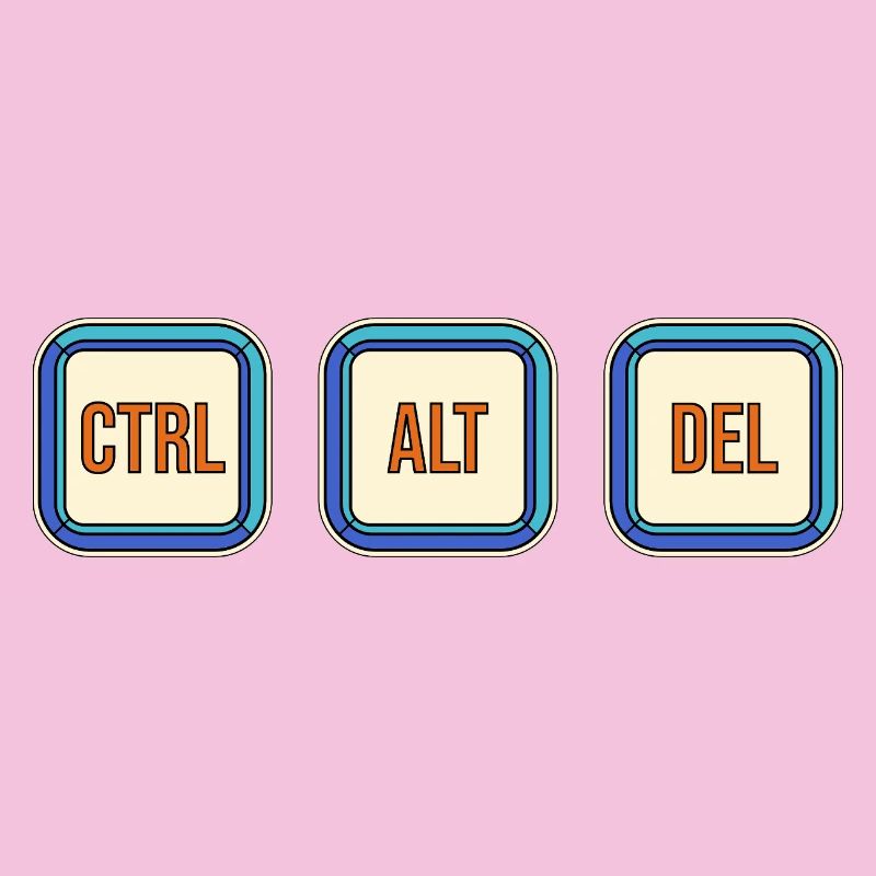 Touches de clavier rétro CTRL ALT DEL