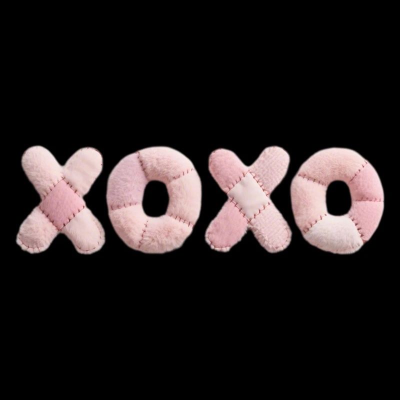 XOXO Design Pink en peluche patchwork