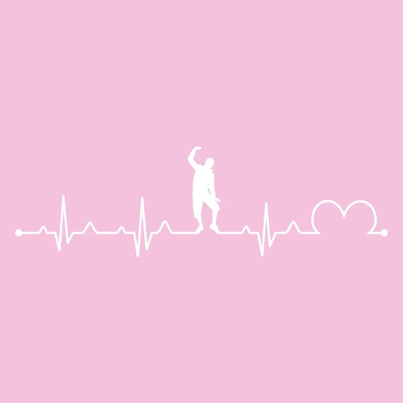 Krump Dance Heartbeat Pulse Retro Silhouette Art
