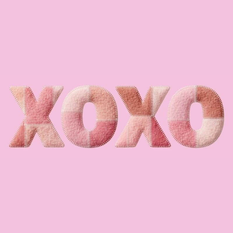 XOXO Patchwork Saying Kiss Hug